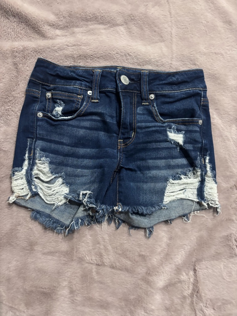 American Eagle Outfitters Light Blue midi Denim shorts
